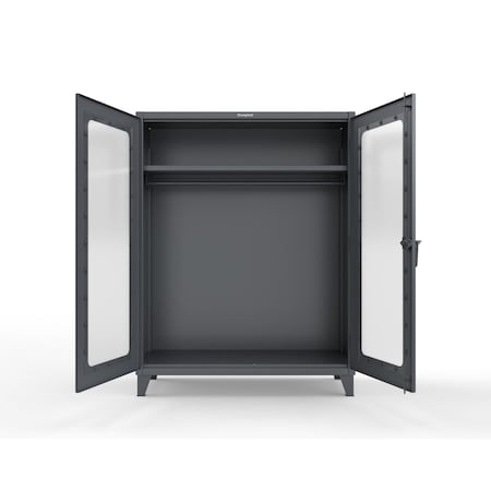 Strong Hold 12 GA Industrial Clear View Uniform Cabinet with Hanger Rod 56-LD-WR-241