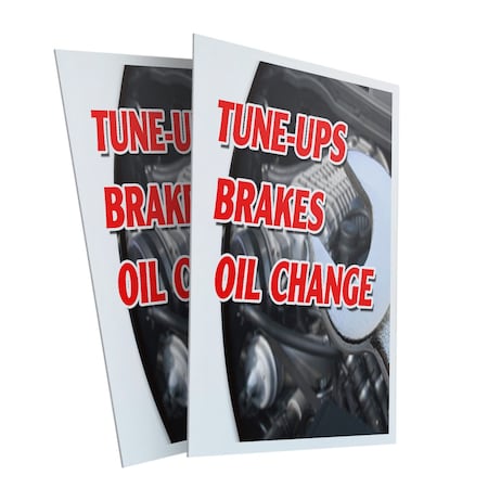 Signmission Tune Ups Brakes Oil Change, Plastic Signs Only 24 Inch x 36 Inch, Corrugated Plastic, 2PK CSB-2436-2PACK-TuneUpsBrakesOilChange