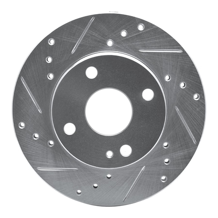 Dynamic Friction Co DFC Brake Rotor - Drilled and Slotted - Silver 631-80022L