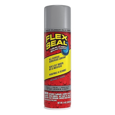 Flex Seal Leak Sealer, 14 oz, Aerosol, Gray, Rubber Base FSGRYR20