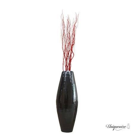 Uniquewise 37in Black Bamboo Floor Vase with 12-Piece 59in Natural Dried Red Willow Twigs Sculptural Accent QI004233.K3