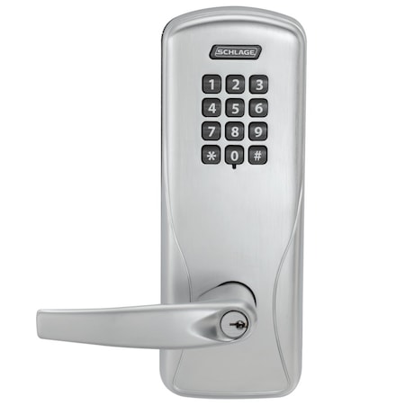 Schlage Electronics Grade 1 Classroom/Storeroom Mortise Lock, Keypad, 500 Users, Conventional Cylinder, Athens Lever, S CO100MS70KPATH626PR