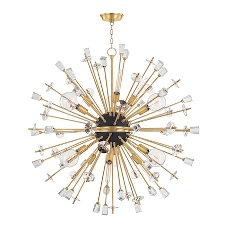 Hudson Valley Lighting Liberty 12 Light Chandelier 46 In. Aged Brass 5046-AGB