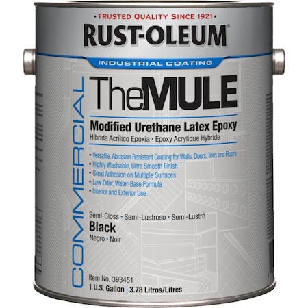 Rust-Oleum Epoxy Coating, Black, Semi-Gloss 393451