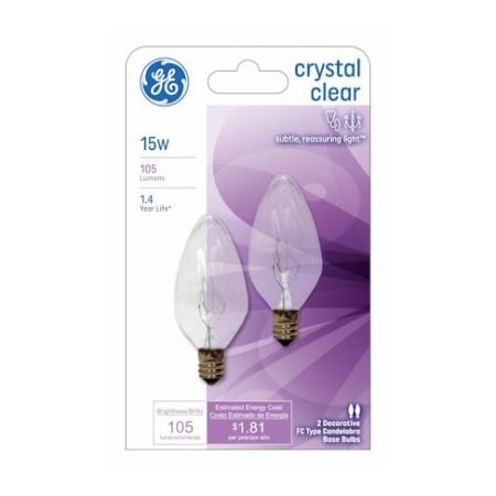 Current Ge2Pk15W Clr Flame Bulb 48395