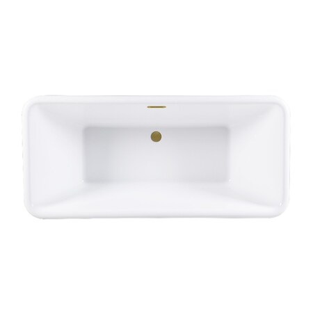 Kingston Brass 71-Inch Acrylic Oval Rectangular Double Ended Pedestal Tub with Drain, No Faucet Drillings VTSQ713224C427