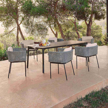 Skyline Design Boston Rectangular Dining Table with Glass 24160-CMA-BO-GL