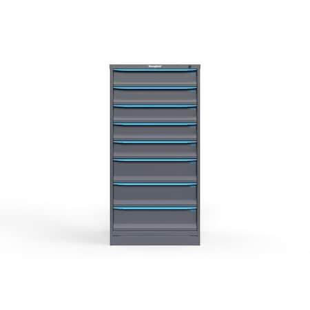 Strong Hold 8 drawer cabinet - (5x 5ft, 3x 7ft) - Blue accents - Keyed Alike S3060-PPAAS-0803FS