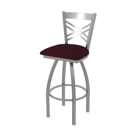 Holland Bar Stool Co 820 Catalina Stainless Steel 36in Swivel Bar Stool with Canter Bordeaux Seat 82036SS005