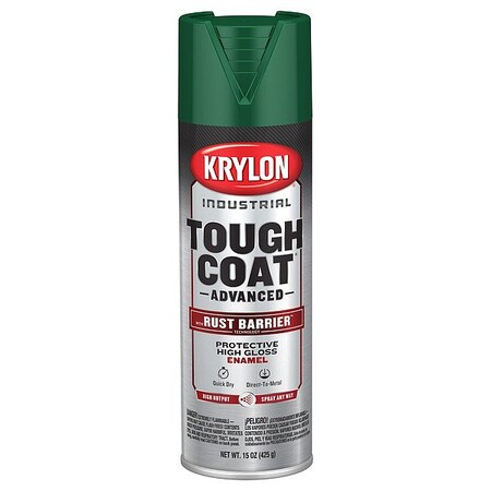 Krylon Industrial Spray Paint, Dark Green, Gloss, Solvent, 15 oz K00379008