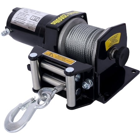 Edendirect 2000lb 12V ATV/UTV Electric Winch, Off-Road Waterproof Steel Cable Winch IR-W465127127