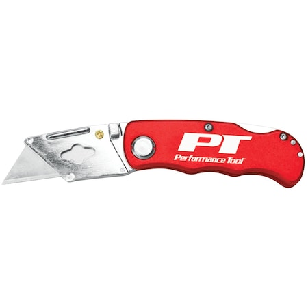 Performance Tool Red Compact Folding Lock Back Utility Knife W2600