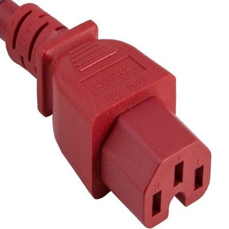 Sanoxy 6ft 14 AWG 15A 250V Power Cord IEC320 C14 to IEC320 C15, Red SNX-CBL-LDR-PW133-7206