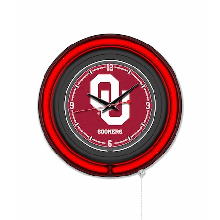 Holland Bar Stool Oklahoma University 15 Double Neon Wall Clock Clk15BK