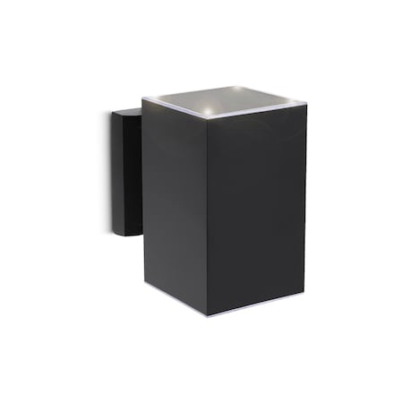 Techko Outdoor Solar Wall Light Square Aluminum Metal Black Sconce STL-312-1
