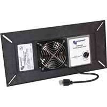 Lomanco LomanCool Powered Crawlspace Vent, 1650 cuft Net Free Ventilating Area, Polypropylene, Black PCV1