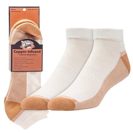 Railroad Sock Men's Copper Infused Quarter Socks 4001 WT