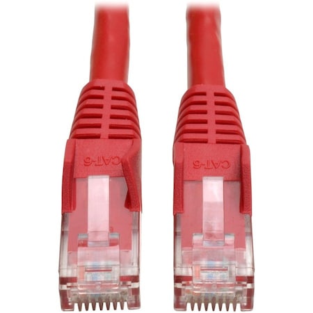 Eaton Tripp Lite Series Cat6 Gigabit Snagless Molded UTP Ethernet Cable RJ45 M/M, PoE, Red, 3 ft. N201-003-RD