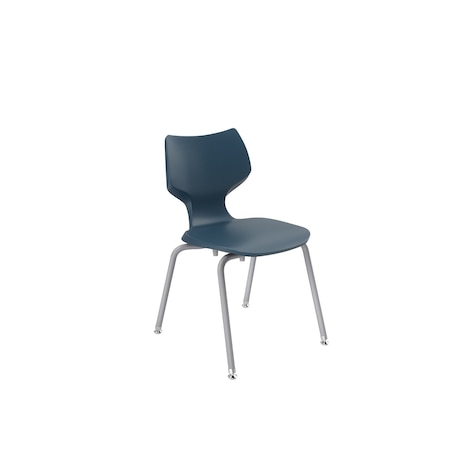 Flavors 16" B Stack Chair, Platinum Frame, Nylon Glide, Navy 11848