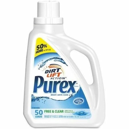 Purex Laundry Detergent, 150 oz Bottle, Liquid, Unscented, 4 PK DIA 05020