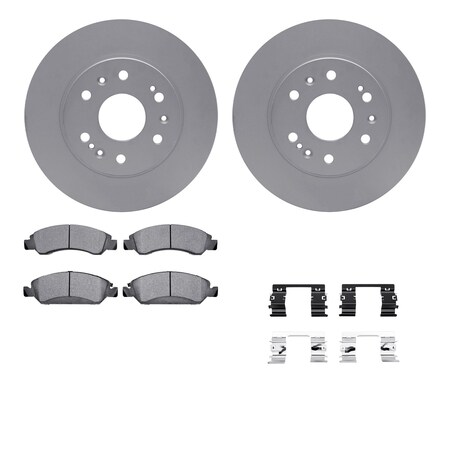 Dynamic Friction Co DFC GEOSPEC Coated Rotors with 5000 Brake Pads - Ceramic and Hardware 4512-48128