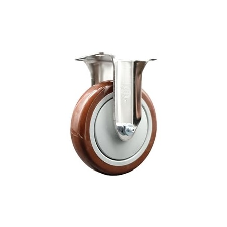 Service Caster 5 Inch 316SS Maroon Polyurethane Wheel Rigid Top Plate Caster SCC-SS31620R514-PPUB-MRN