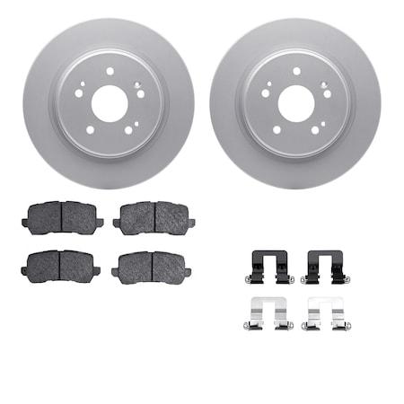Dynamic Friction Co DFC GEOSPEC Coated Rotors with 5000 Brake Pads - Ceramic and Hardware 4512-58046