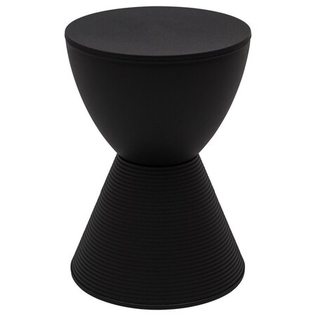 Leisuremod Round 11.75 in W, 16.75 in L, Polypropylene, Black BS12BL