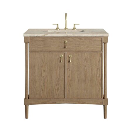 James Martin Vanities Kinnsden 36" Single Vanity, Weathered Oak w/ 3 CM Tajnar Eclos Top D680-V36-WTO-3TJR