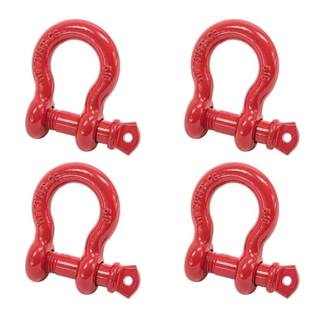 Mytee Products 5/8in Anchor Shackle Forged Carbon Steel w/ Alloy Screw Pin WLL # 3.25 Tons, 4PK SHACKLE-ANCHOR-SP-58x4