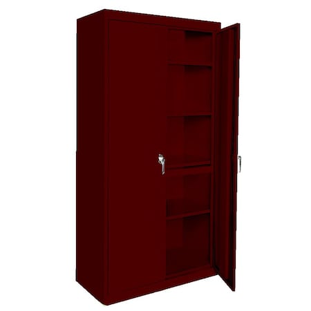 Steel Cabinets Usa Adjustable Storage Cabinet, 78 in H, 36 in W, Wine Red, 4 Shelves AAH-36RBMAG2-WR
