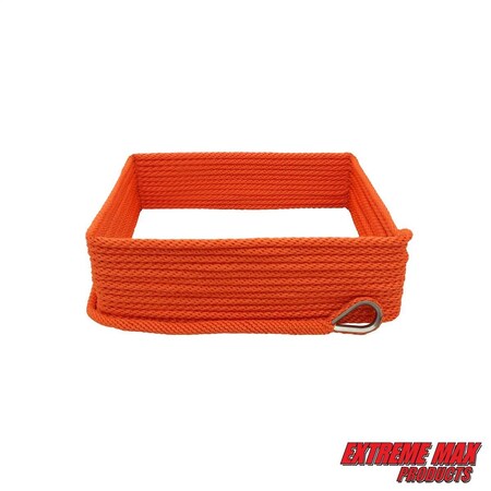 Extreme Max Extreme Max 3006.2672 BoatTector Solid Braid MFP Anchor Line with Thimble - 3/8" x 150', Neon Orange 3006.2672