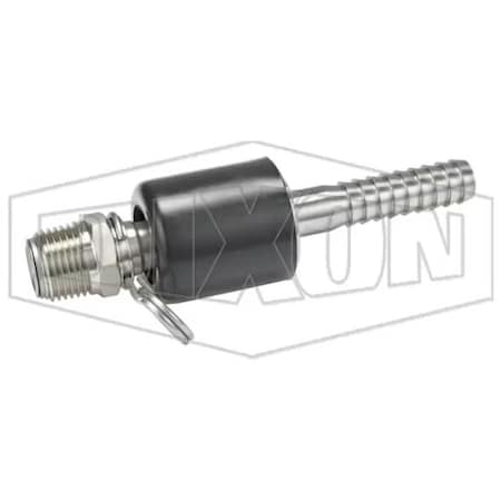 Dixon Ball Swivel Connector, 1/2 in Nominal, MNPT x Hose Shank, 300 SS, Domestic SSA44