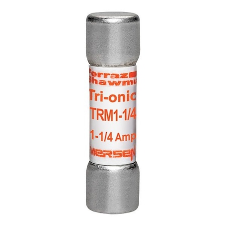 Mersen Fuse, 1 1/2 in L, 250 V AC, 1.25 A TRM1-1/4