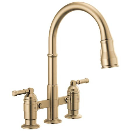 Delta Two Handle Pull-Down Bridge Kitchen Faucet 2390L-CZ-DST