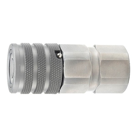 Parker Hydraulic Quick Coupler, Steel Body, Push-to-Connect Lock, 1 1/16"-12 Thread Size FEM-751-12FO