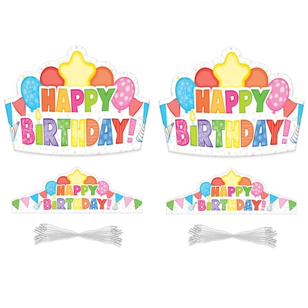 Carson Dellosa Happy Birthday Crowns, 60PK 101100