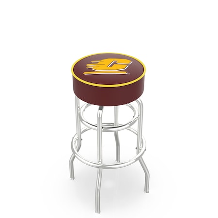 Holland Bar Stool Co 30" Central Michigan Cushion Seat, 2-Ring Chrome Swivel Bar Stool L7C130CenMic
