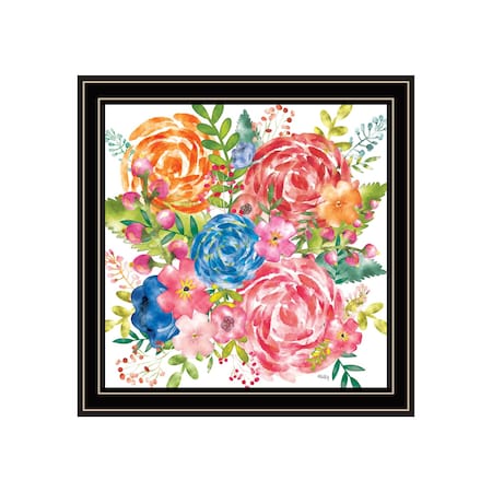 Homeroots Spring Floral Black Framed Print Wall Art 529918