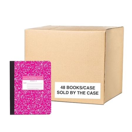 Roaring Spring Case of Red Marble Composition Notebooks, Grade 3 Skip Line Ruled, 80 sht, 9.75"x7.75", PK48 97227cs