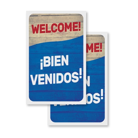 Signmission Welcome, Vinyl Decals Only 24 Inch x 36 Inch, Vinyl Decal, 2PK DSB-2436-2PACK-30437
