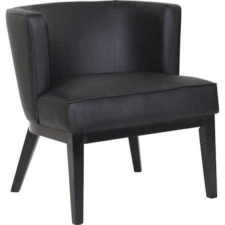 Boss Ava Accent Chair, Black Seat, Black Back, 25 1/2 in W 29" L 28" H, Fixed, Vinyl Seat B529BK-BK