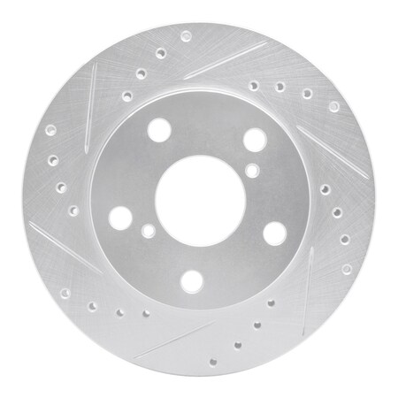 Dynamic Friction Co DFC Brake Rotor - Drilled and Slotted - Silver 631-76047L