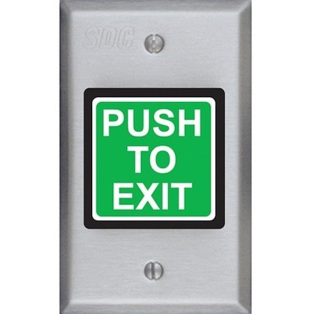 Sdc Push to Exit Button, 2-7/8 in.W, Momentary 422U