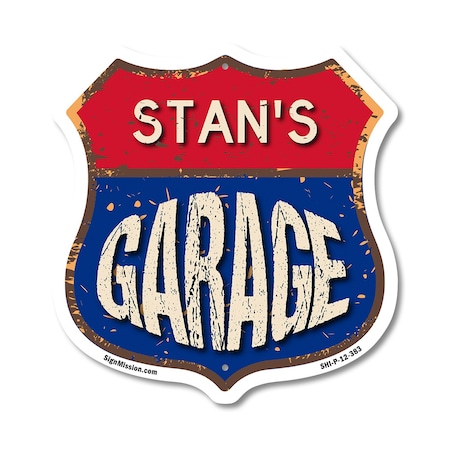 Signmission Stan's Garage, 12 Inch X 12 Inch, Plastic Sign SHI-P-12-383-STAN