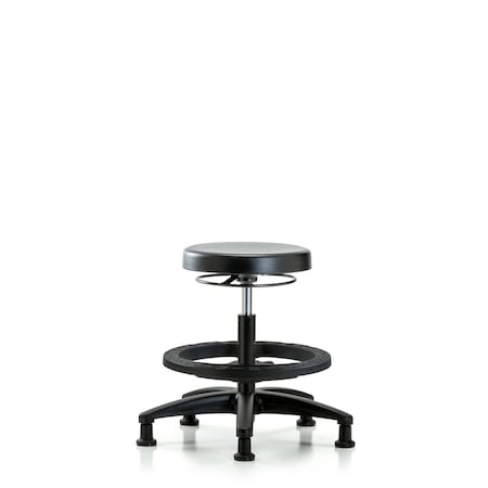 Blue Ridge Ergonomics Bench Stool, Med, Poly, BF, Glides BR-PMBSO-RG-BF-RG