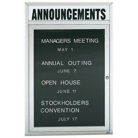 Aarco Outdoor Enclosed Directory w/ Al Frame Header, Clear Satin Anodized Finish, 24''Hx18''W OADC2418H
