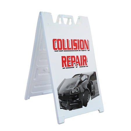 Signmission Collision Repair, A-Frame & 2 Decals Installed, Heavy-Duty Plastic Frame SBHD-D-2436-Collision Repair