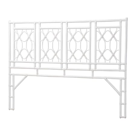 Bali & Pari Sampson Bohemian White Rattan King Size Standalone Headboard 251-13865-ZORO