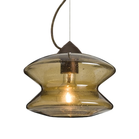 Besa Lighting Besa Zen Cable Pendant, Latte Bubble, Bronze Finish, 1x 60W MAX E26 Base 1KX-ZENLT-BR